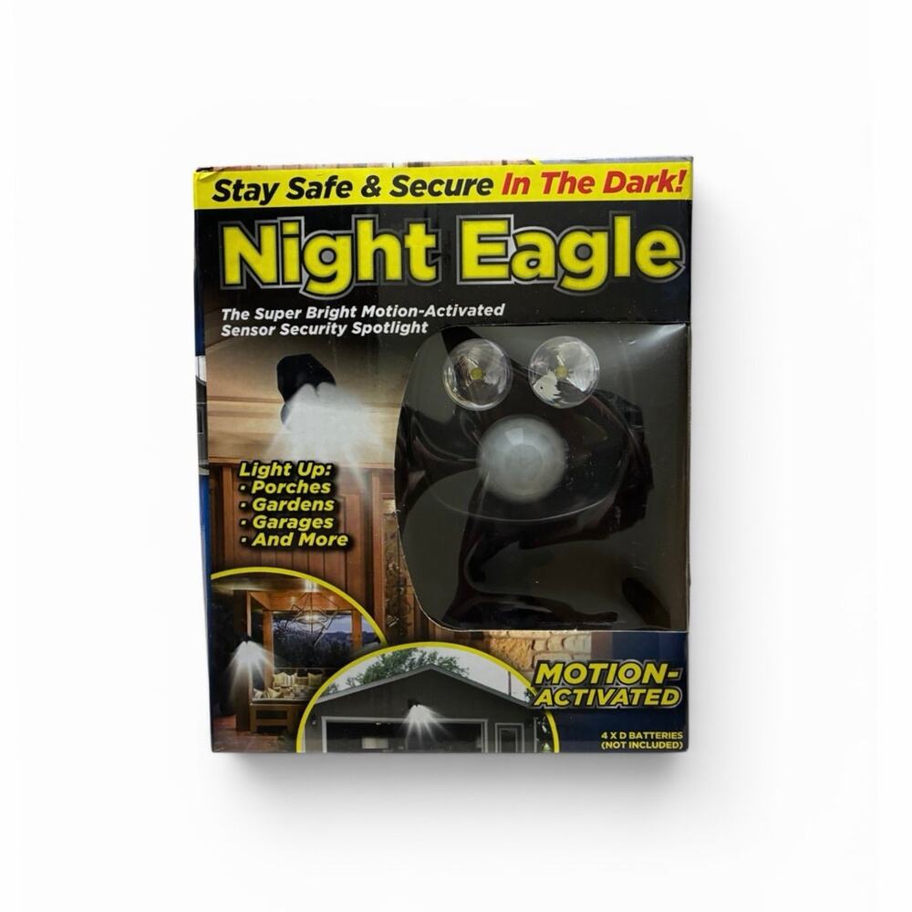 New! NIGHT EAGLE Wireless Motion-Activated LED Super- Bright Security Spotlight!